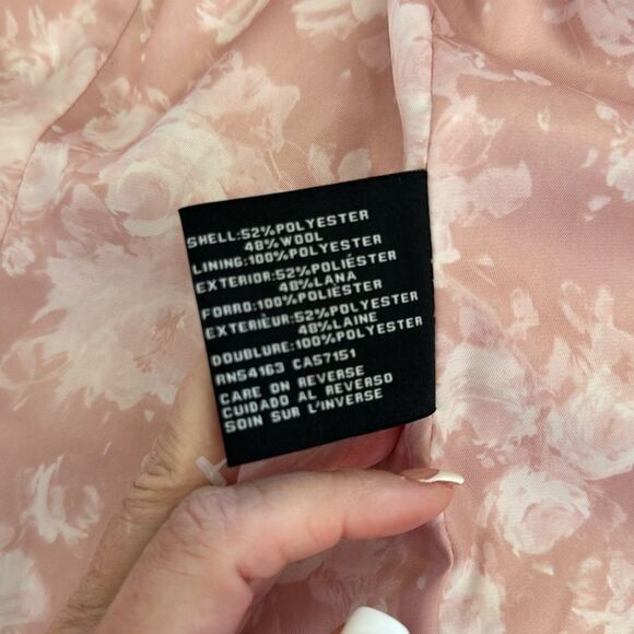 Guess Pink Double Breasted Bouclé Cutaway Coat - Picture 12 of 16